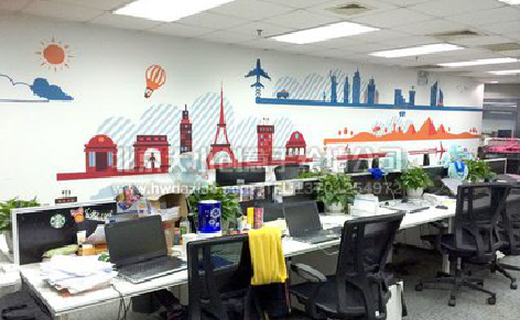 富源教你设计办公室墙绘的方法。